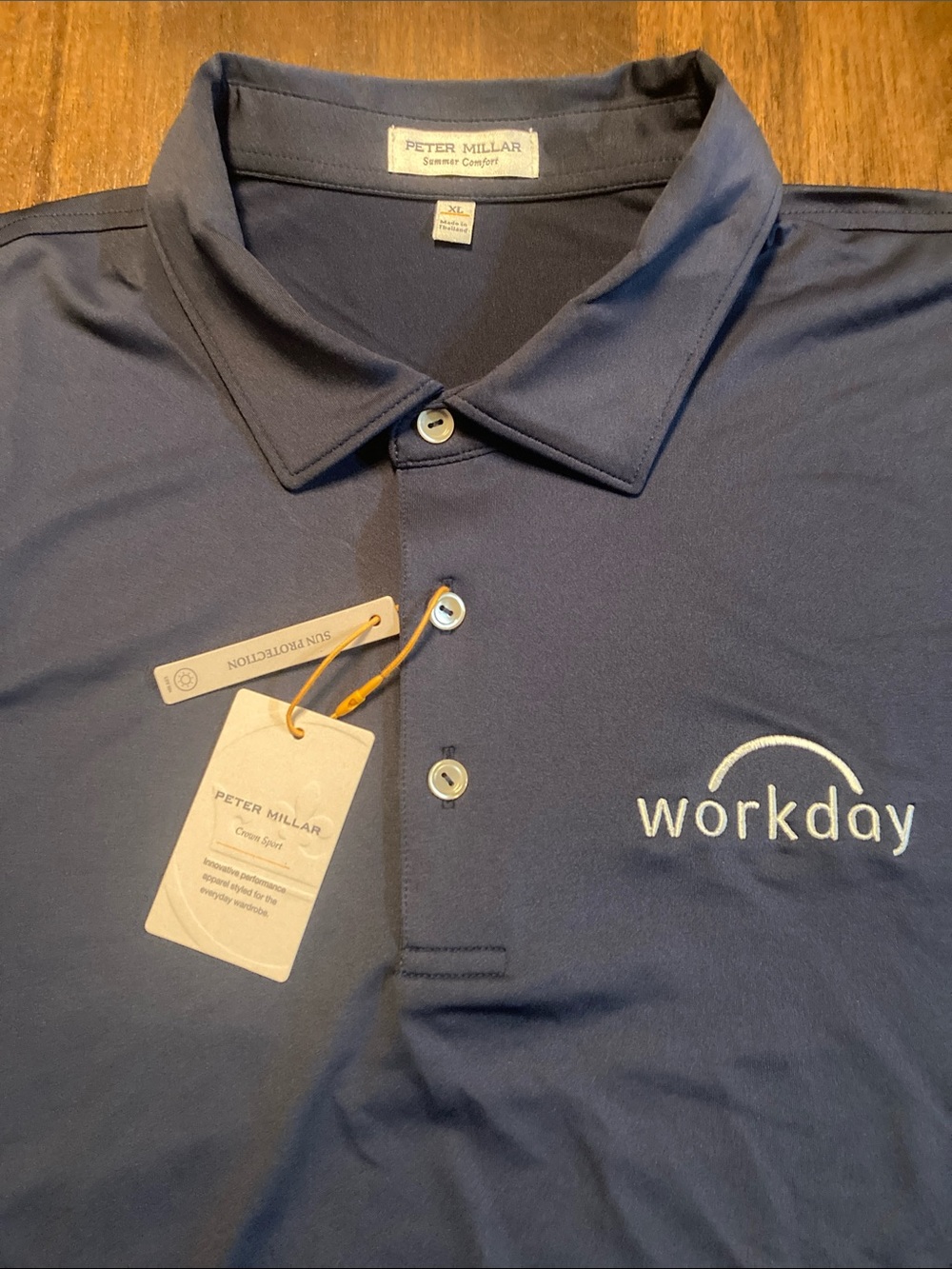 Peter Millar Navy golf Workday Logo Polo